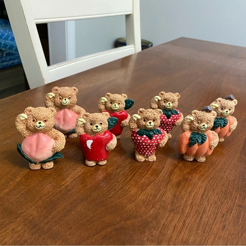 NIB‎ Vintage Teddy Bear Fruit Napkin Rings